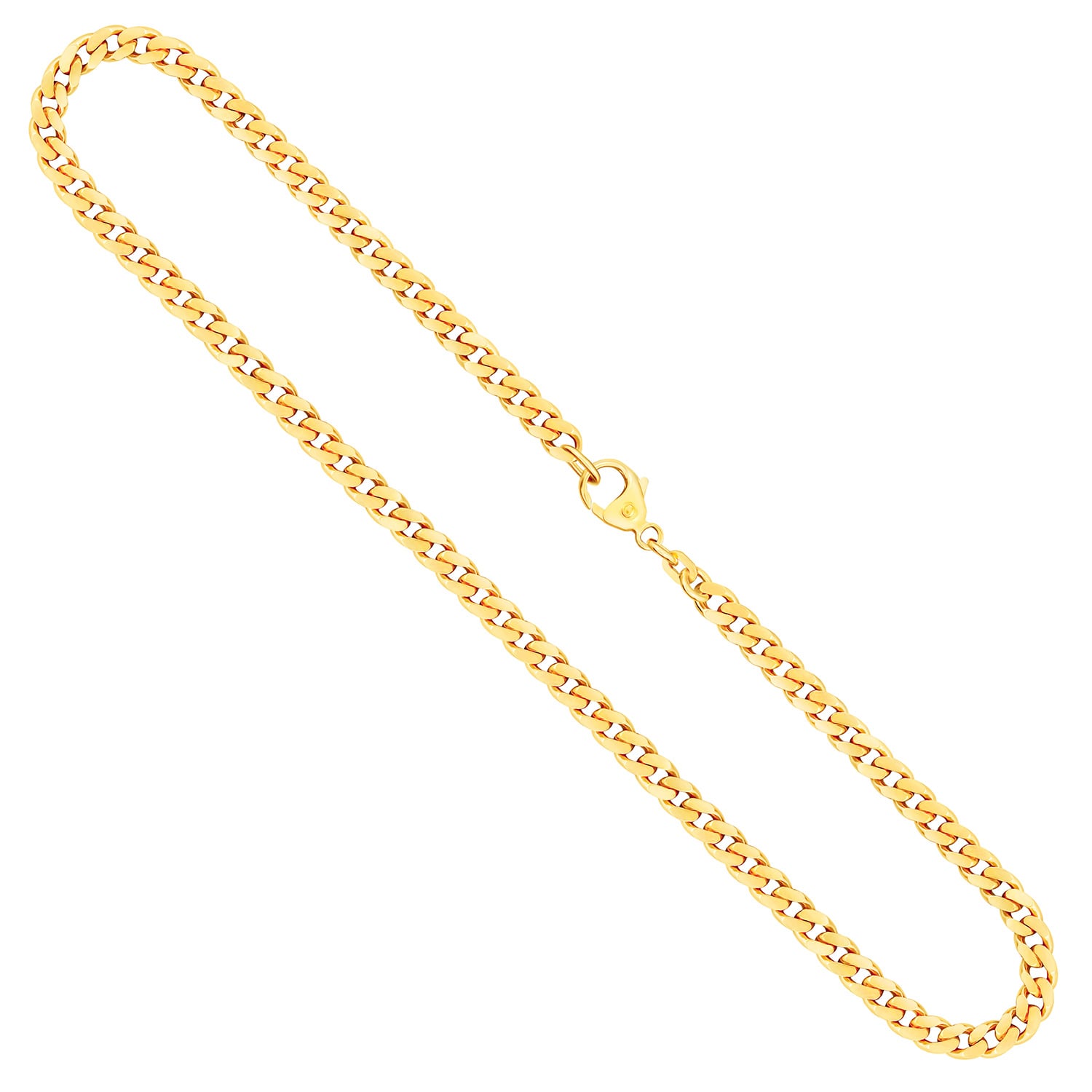 Goldkette als Panzerkette flach in Gelbgold 333 / 8K, 75 cm lang, 4,7 mm breit, Gewicht ca. 36.6 g.