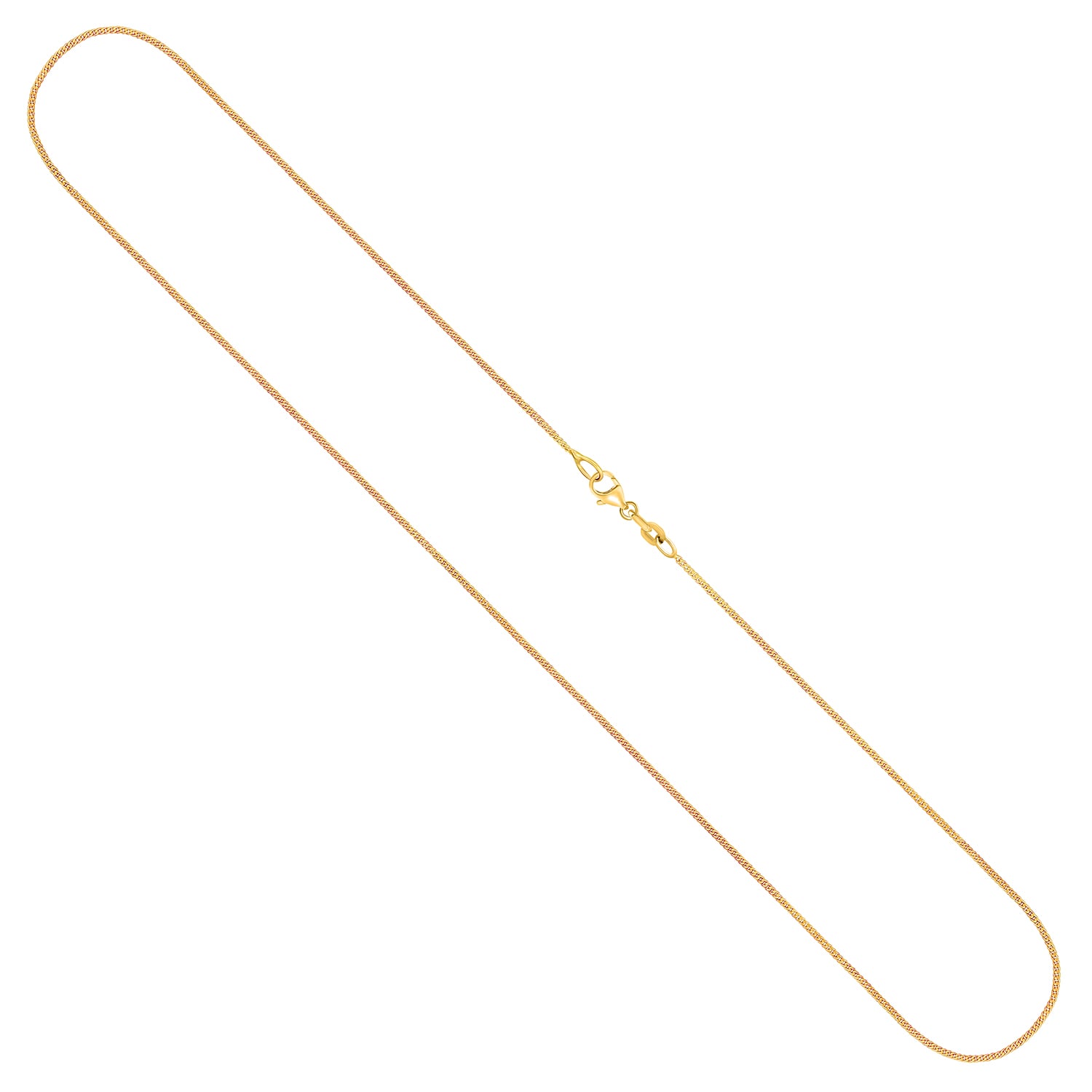 Goldkette als Panzerkette in Gelbgold 333 / 8K, 38 cm lang, 0.8 mm breit, Gewicht ca. 0.9 g.