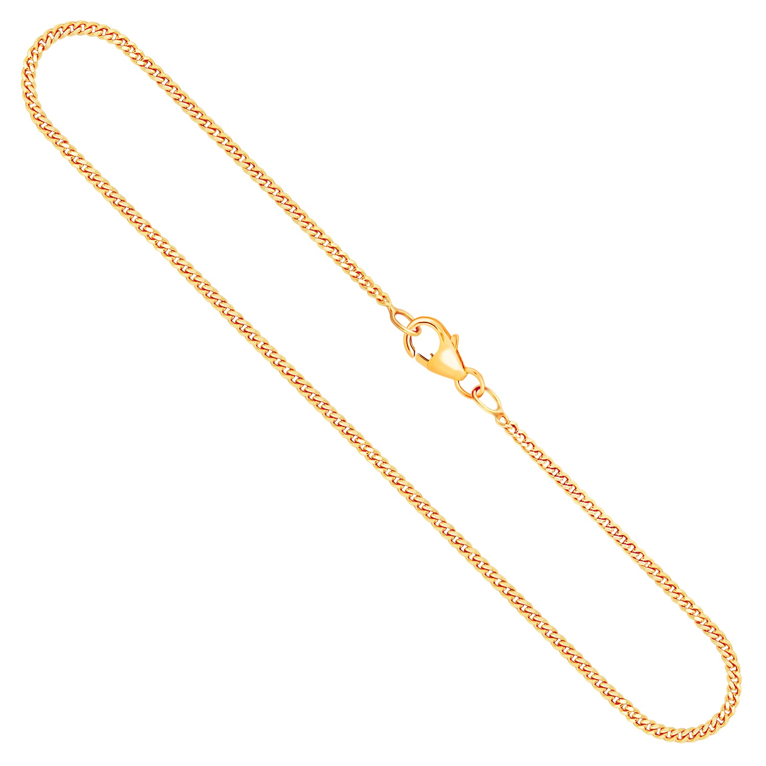 Goldkette als Panzerkette flach in Gelbgold 333 / 8K, 60 cm lang, 1,7 mm breit, Gewicht ca. 5.5 g.