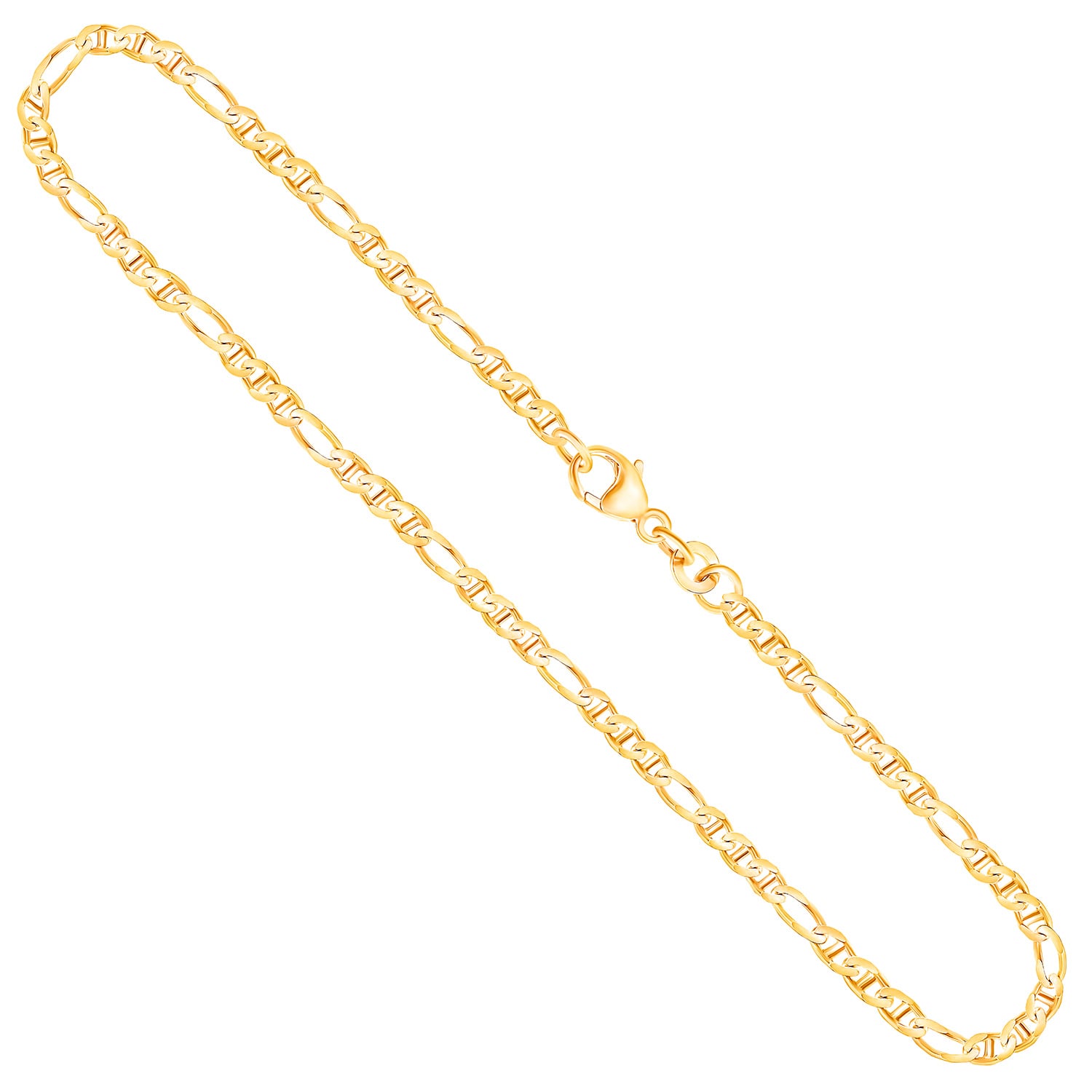 Goldkette als Panzerstegkette in Gelbgold 585 / 14 Karat, 90 cm lang, 2.5 mm breit, Gewicht ca. 9.3 g.