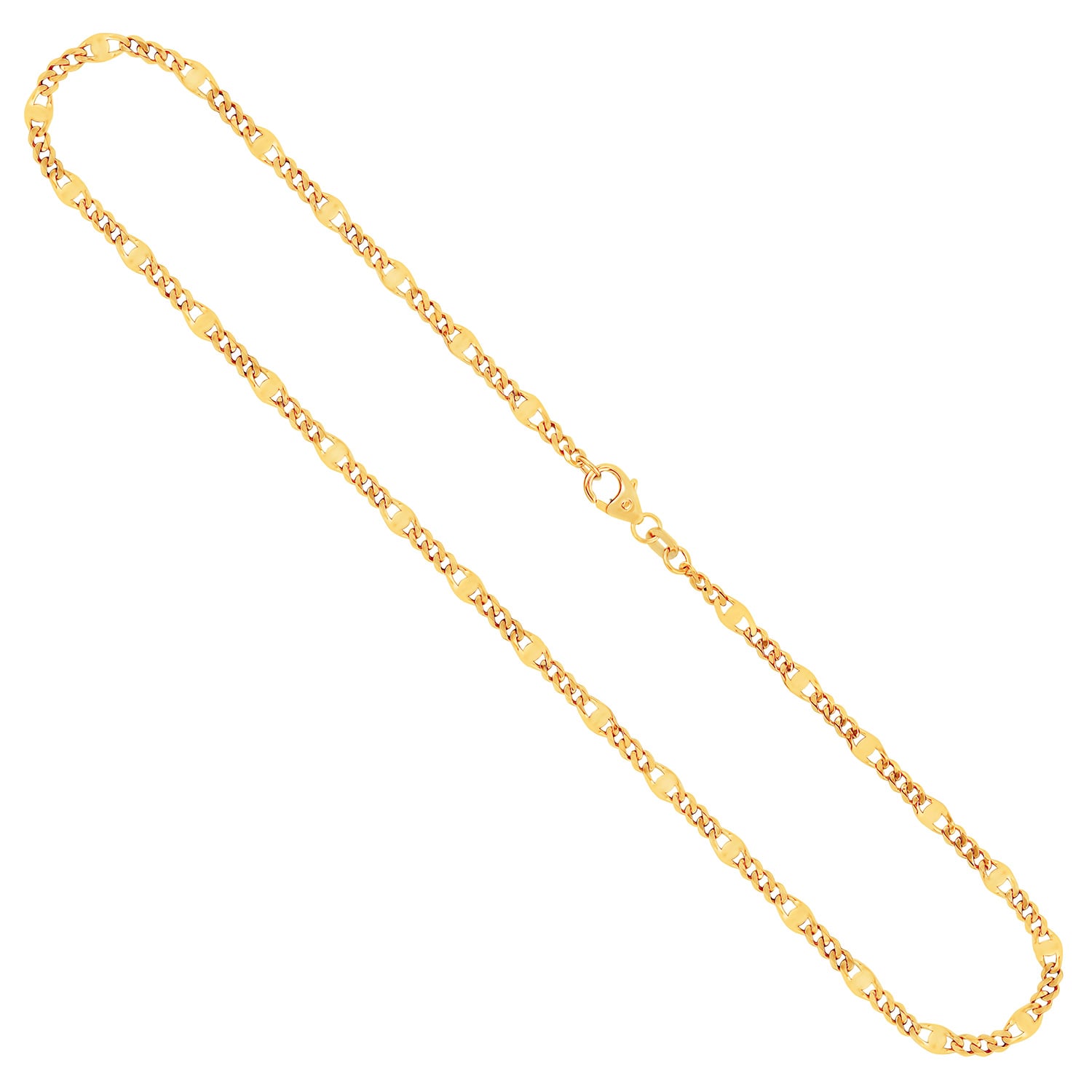 Goldkette als Panzerstegkette in Gelbgold 333 / 8K, 50 cm lang, 3,1 mm breit, Gewicht ca. 4.7 g.