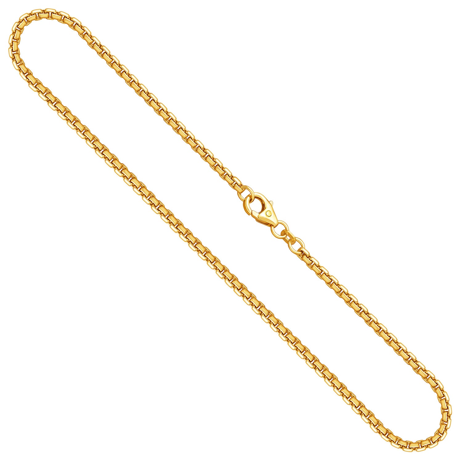 Goldkette als Venezianerkette rund geschlagen in Gelbgold 750 / 18K, 55 cm lang, 2,7 mm breit, Gewicht ca. 25.4 g.