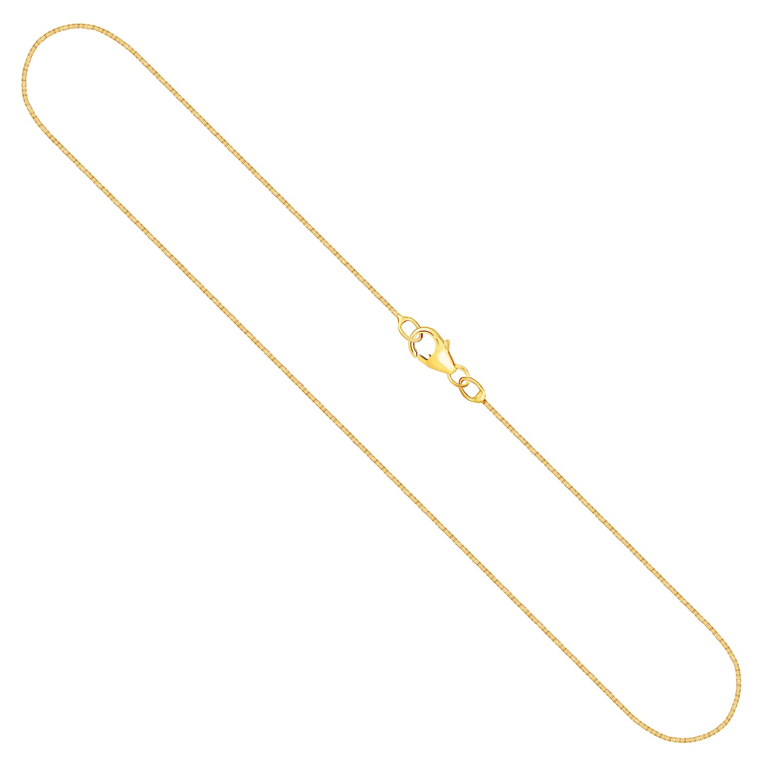 Goldkette als Venezianerkette in Gelbgold 750 / 18K, 36 cm lang, 0,9 mm breit, Gewicht ca. 2.9 g.