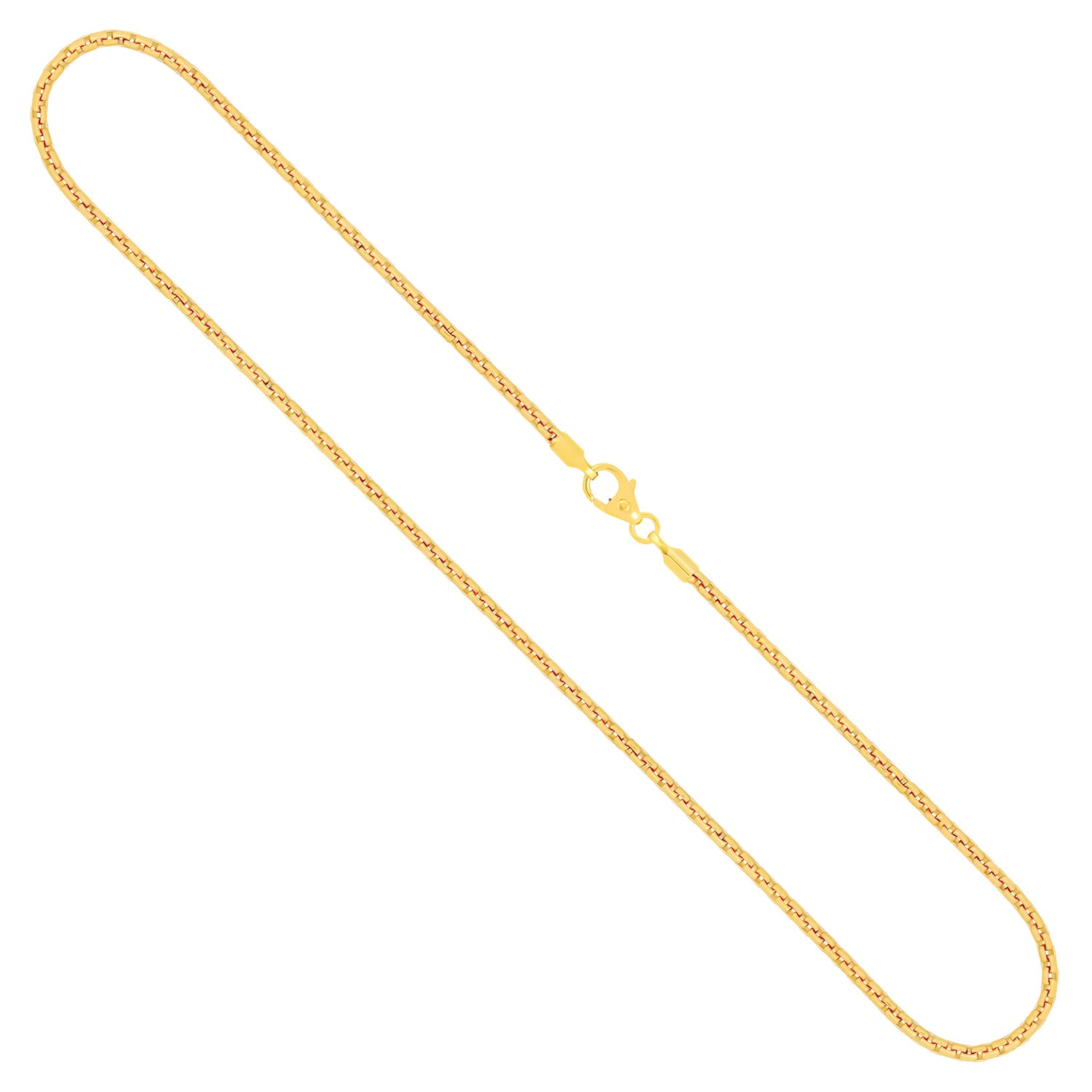 Goldkette als Venezianerkette rund geschlagen in Gelbgold 585 / 14K, 60 cm lang, 2 mm breit, Gewicht ca. 14 g.