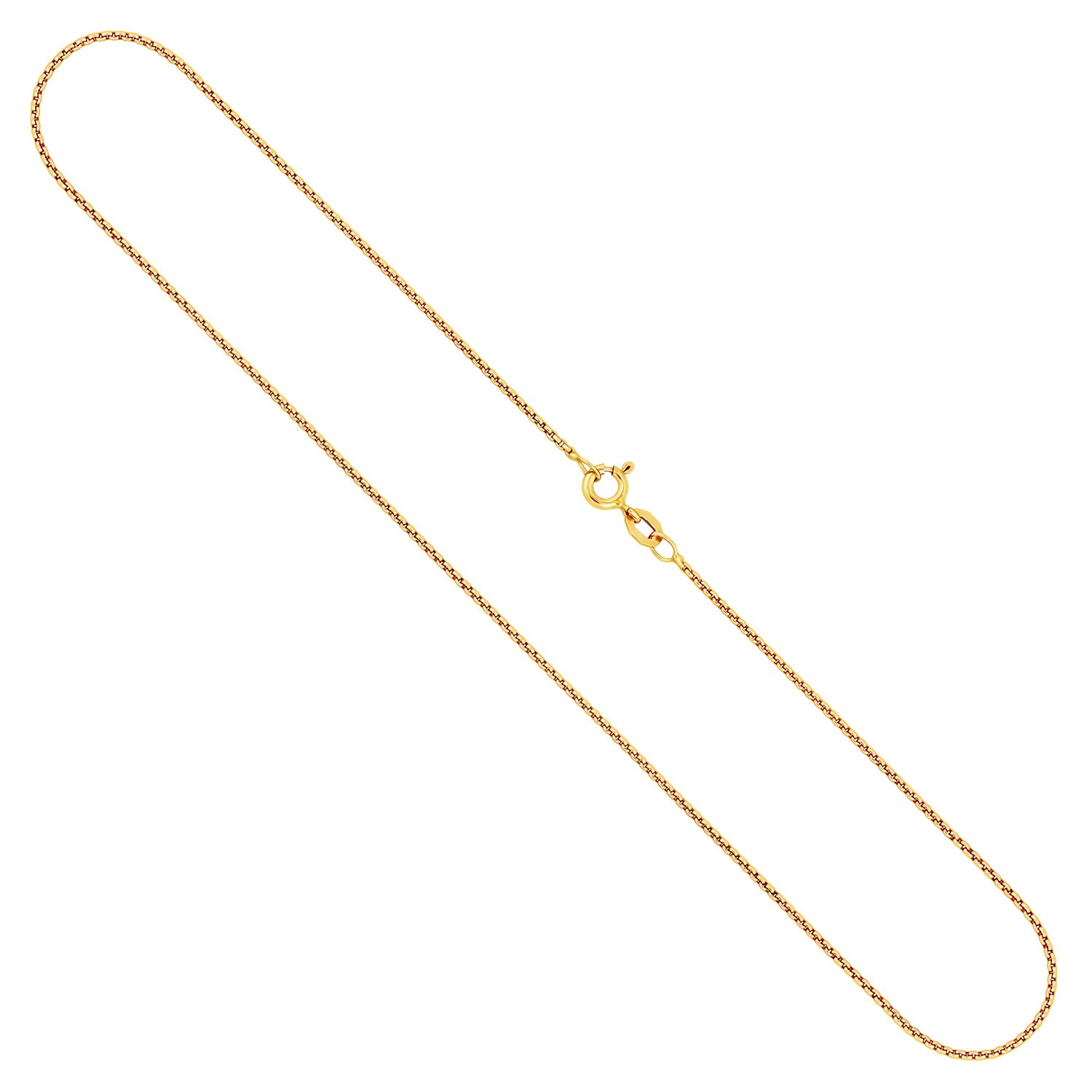 Goldkette als Venezianerkette rund geschlagen in Gelbgold 375 / 9K, 45 cm lang, 1,2 mm breit, Gewicht ca. 3.1 g.