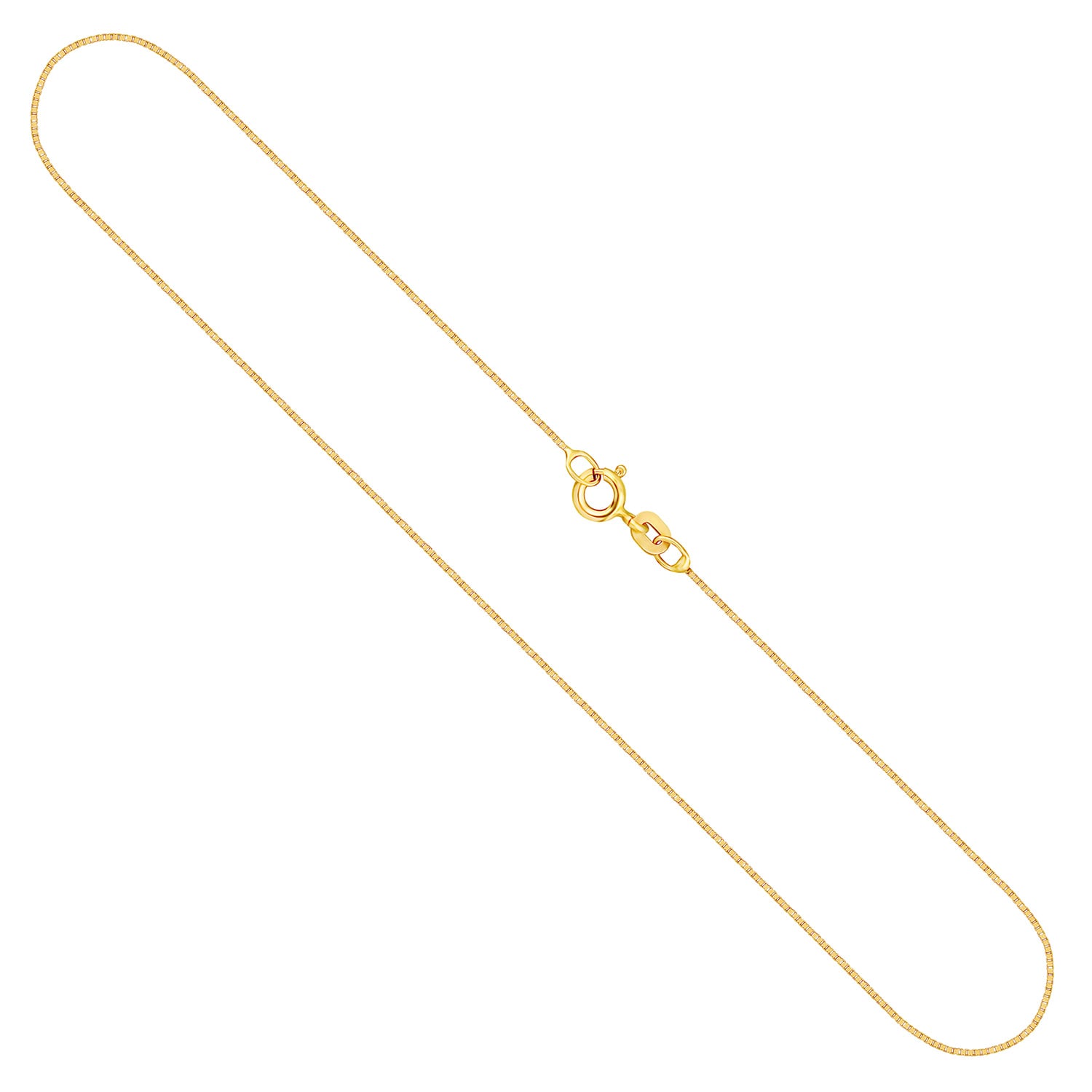 Goldkette als Venezianerkette in Gelbgold 375 / 9K, 42 cm lang, 0,9 mm breit, Gewicht ca. 2.2 g.