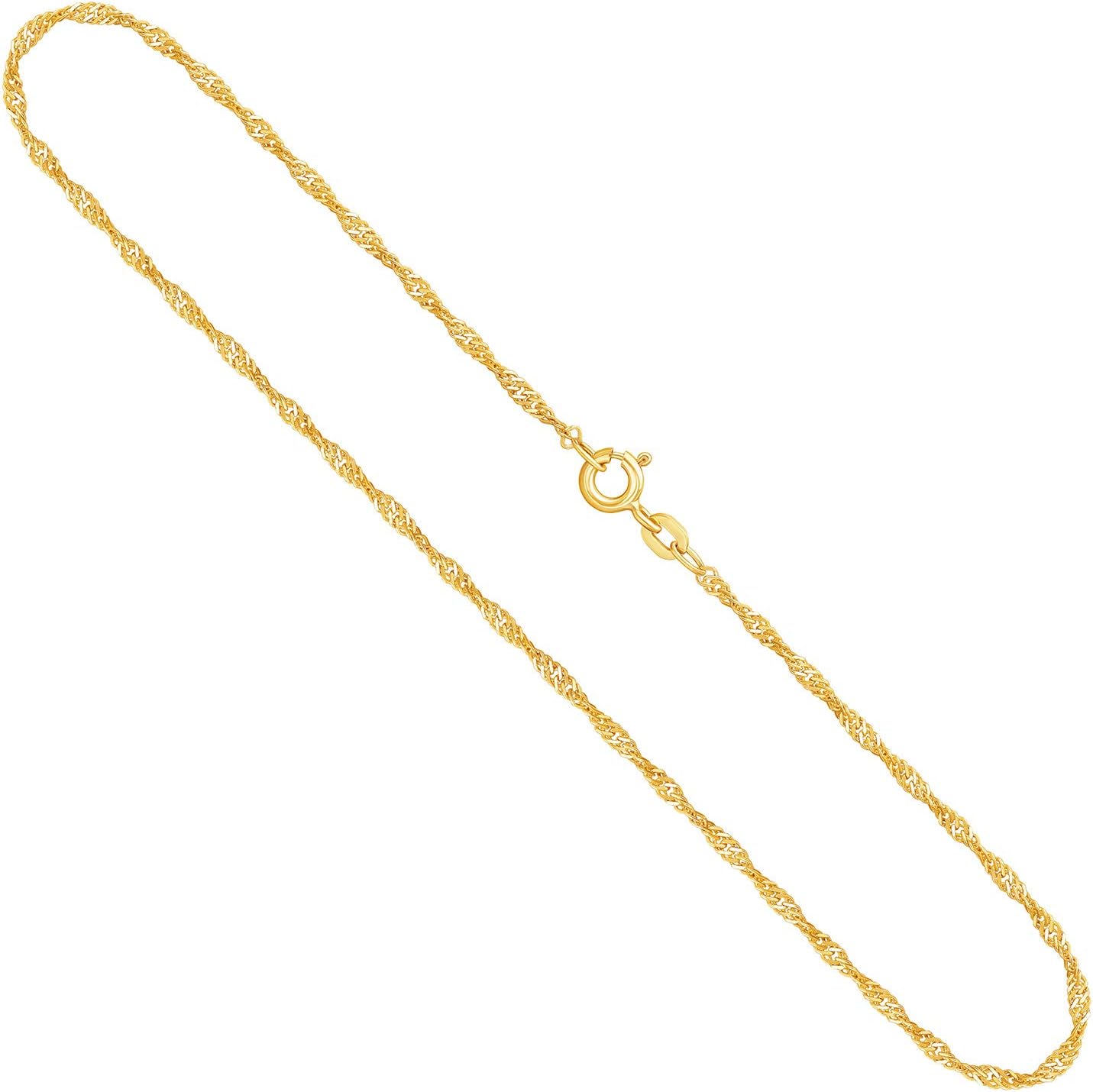 Goldkette als Singapurkette in Gelbgold 750 / 18 Karat, 38 cm lang, 2.9 mm breit, Gewicht ca. 6.5 g.