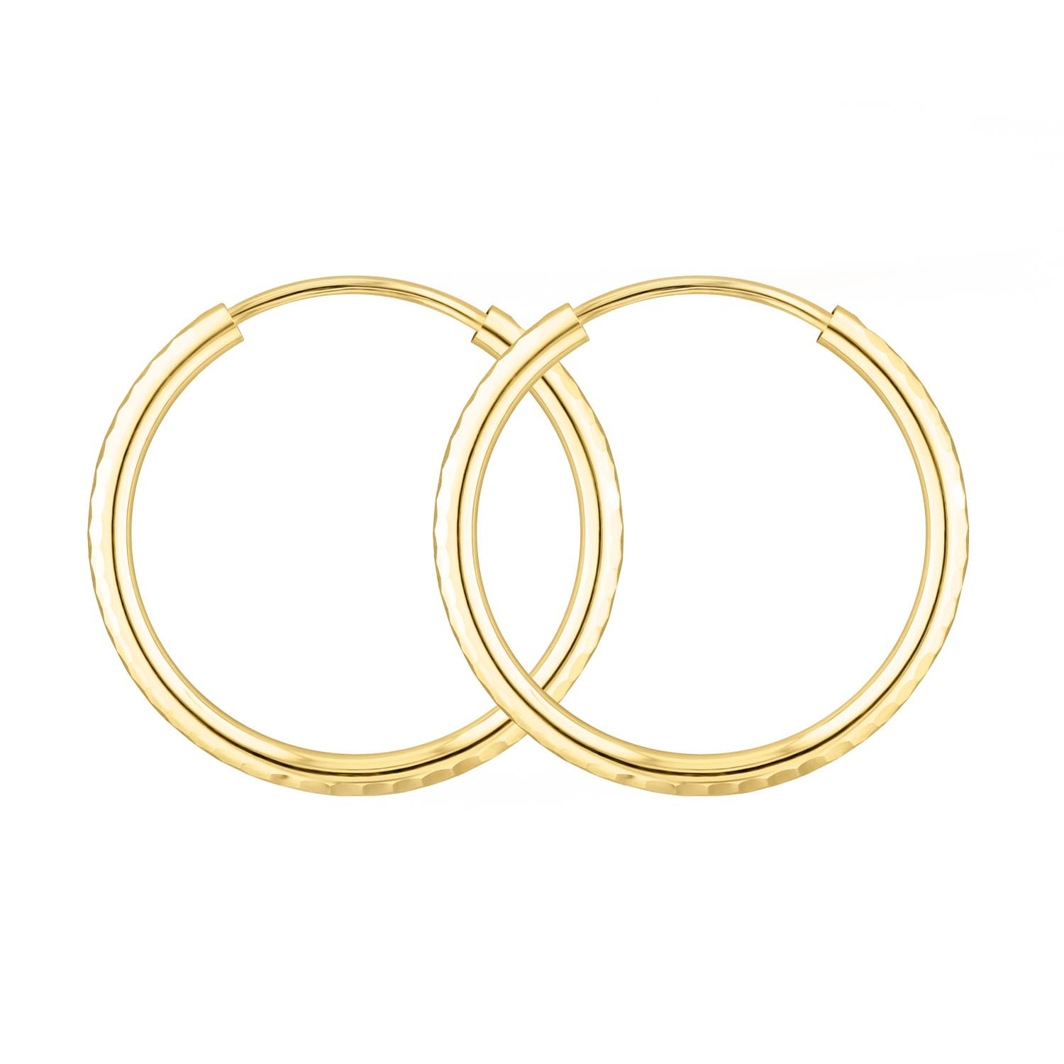 Ohrringe, Creolen, Gelbgold 375 / 9K, Außendurchmesser 30 mm, Breite 2 mm, Gewicht ca. 0.9 g.