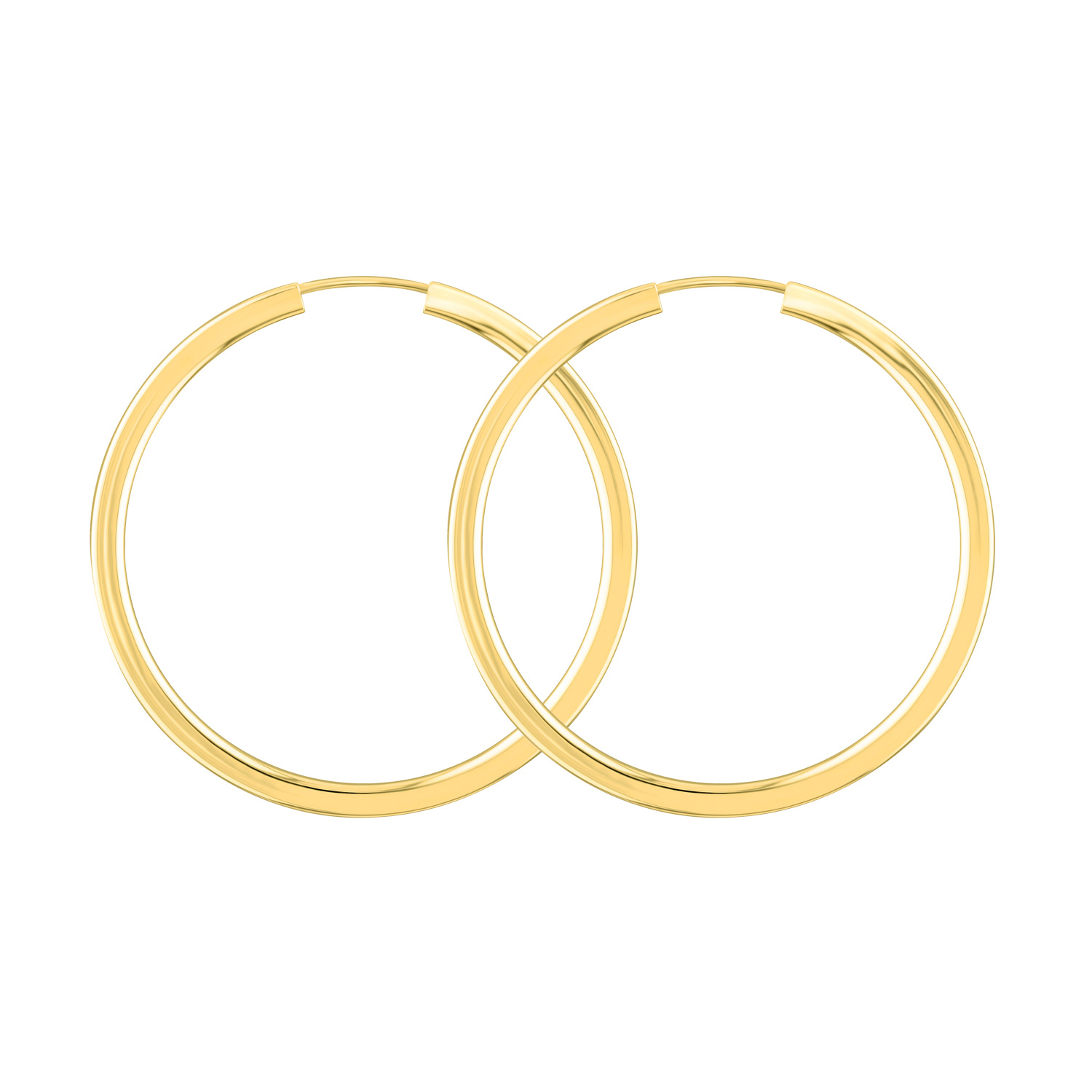Ohrringe, Creolen, Gelbgold 333 / 8K, Außendurchmesser 38 mm, Breite 2.5 mm, Gewicht ca. 2.8 g