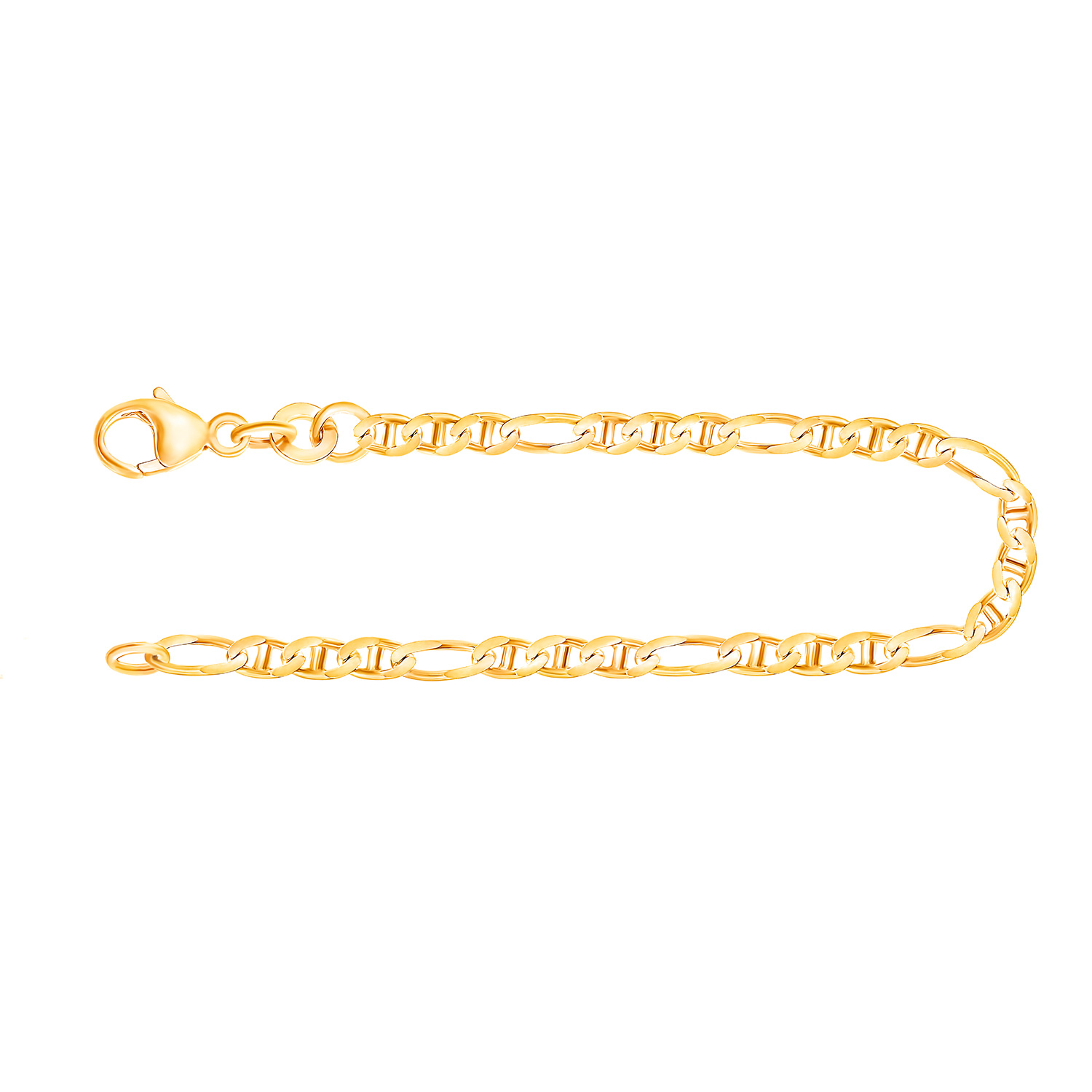 Armband als Panzerstegkette in Gelbgold 333 / 8K, 18,5 cm lang, 2,5 mm breit, Gewicht ca. 1.8 g.