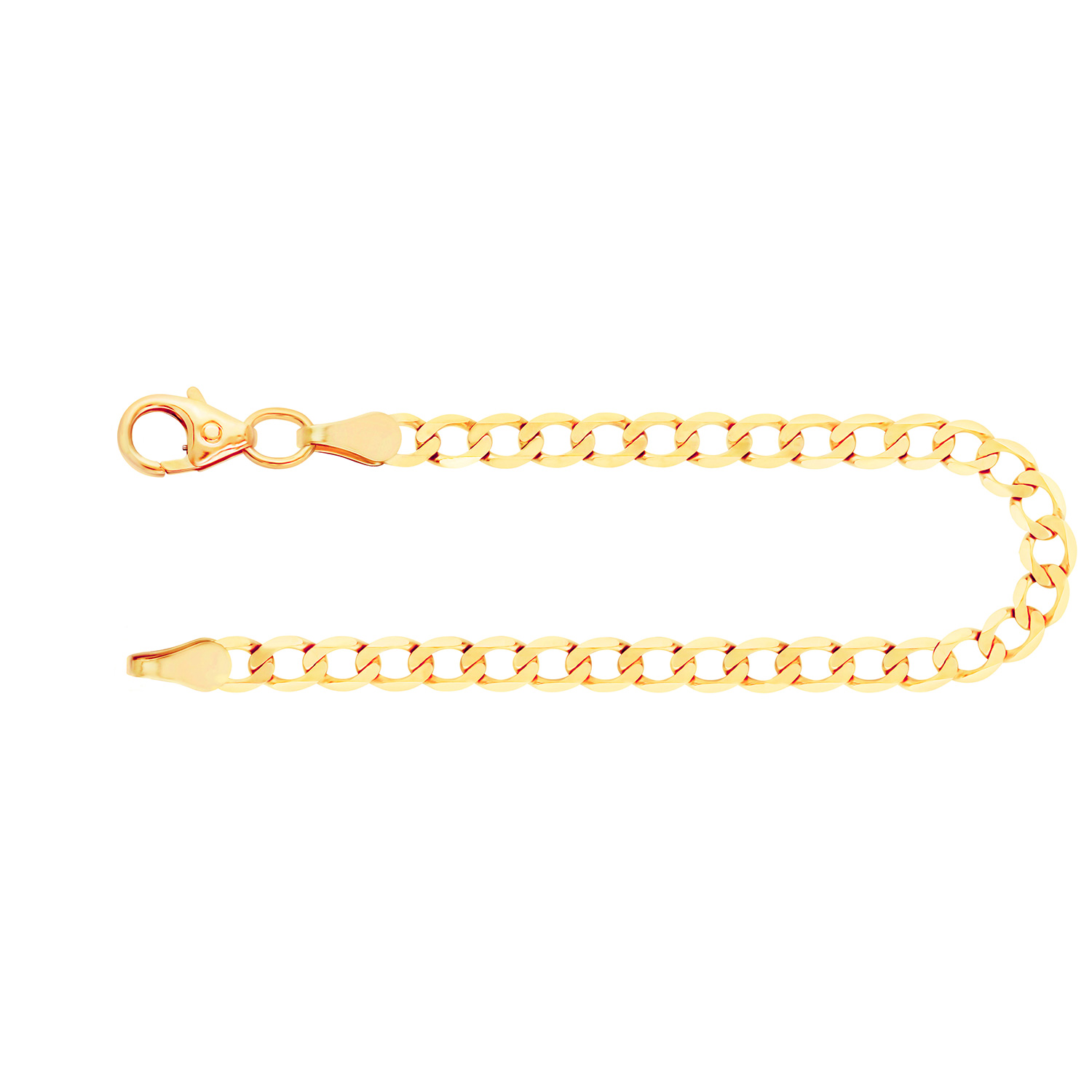 Armband als Panzerkette facettiert in Gelbgold 333 / 8K, 20 cm lang, 3,1 mm breit, Gewicht ca. 2.4 g.