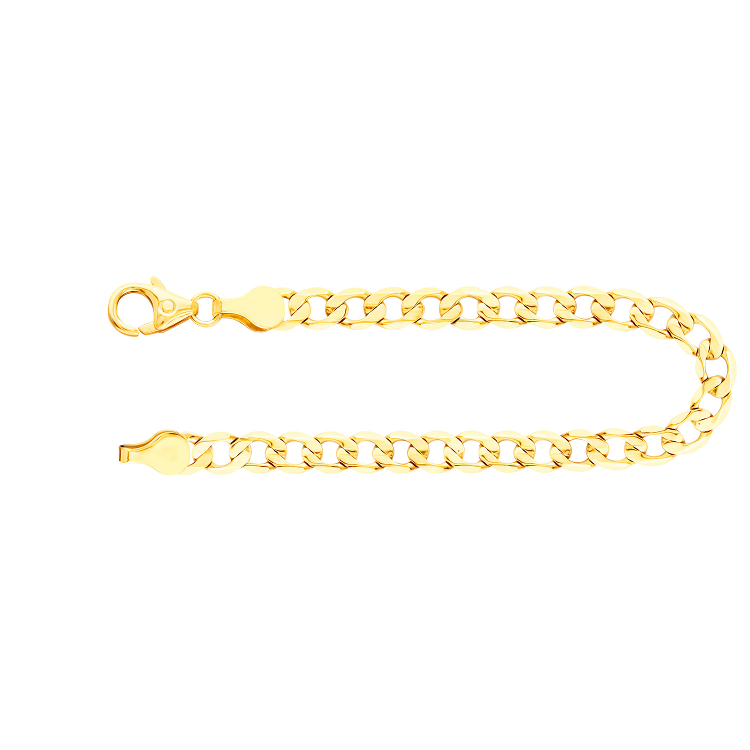 Armband als Panzerkette facettiert in Gelbgold 333 / 8 Karat, 19.5 cm lang, 5 mm breit, Gewicht ca. 5 g.