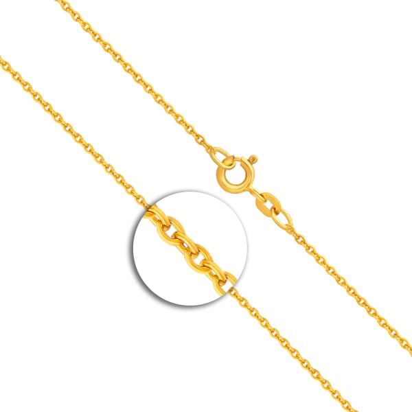 Goldkette als Ankerkette rund in Gelbgold 585 / 14K, 40 cm lang, 1,5 mm breit, Gewicht ca. 2.6 g.
