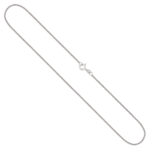 Goldkette als Erbskette in Weißgold 585 / 14K, 42 cm lang, 1,5 mm breit, Gewicht ca. 4 g.