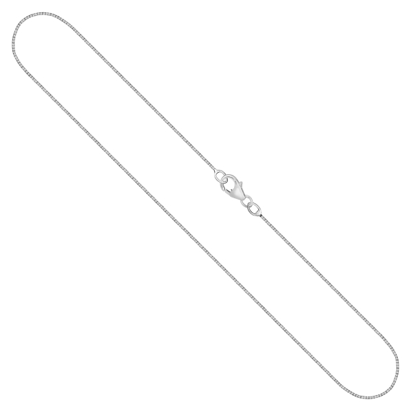 Goldkette als Venezianerkette in Weißgold 750 / 18K, 50 cm lang, 0,9 mm breit, Gewicht ca. 4 g.