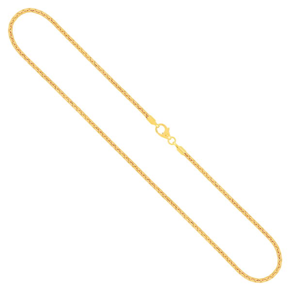 Goldkette als Venezianerkette rund geschlagen in Gelbgold 375 / 9K, 50 cm lang, 2 mm breit, Gewicht ca. 9.9 g.