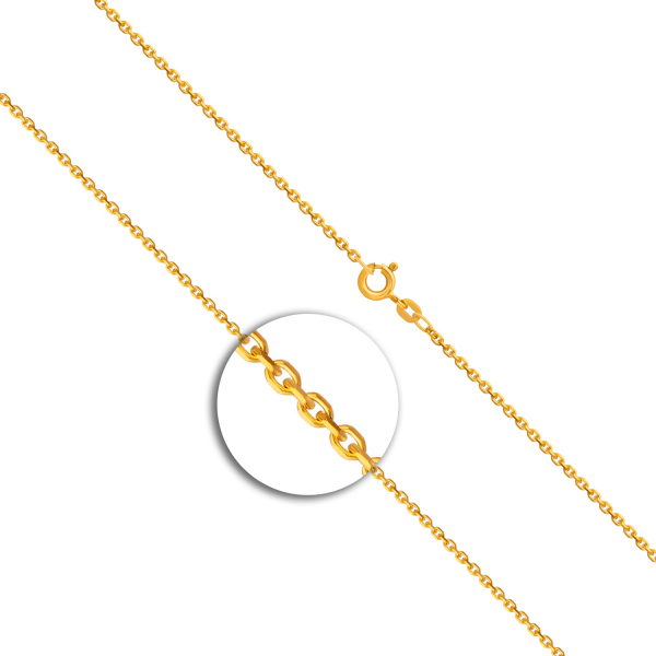 Goldkette als Ankerkette diamantiert in Gelbgold 333 / 8K, 55 cm lang, 1,7 mm breit, Gewicht ca. 4.3 g.