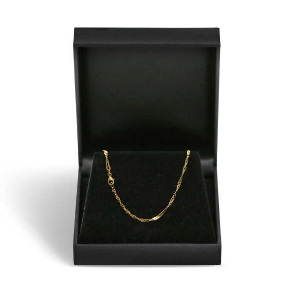 Armband als Singapurkette in Gelbgold 585 / 14K, 18 cm lang, 1,8 mm breit, Gewicht ca. 1.2 g.
