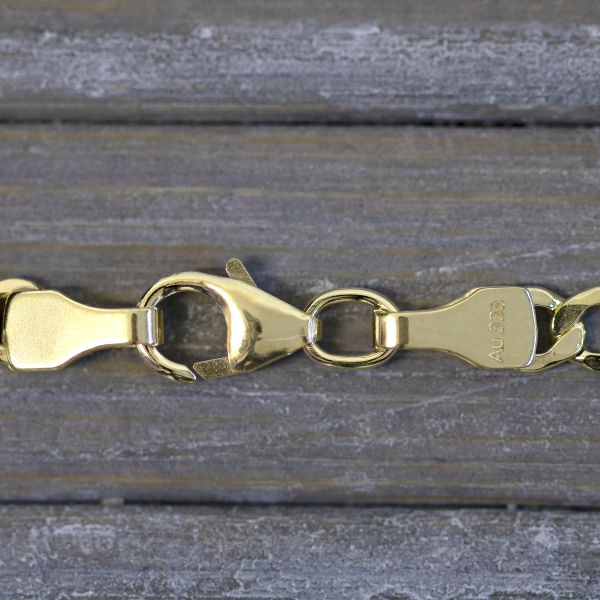 Goldkette als Fantasiekette in Gelbgold 333 / 8K, 45 cm lang, 3,5 mm breit, Gewicht ca. 3.7 g.