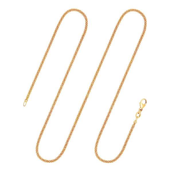 Goldkette als Ankerkette rund in Gelbgold 585 / 14K, 50 cm lang, 2,4 mm breit, Gewicht ca. 8 g.