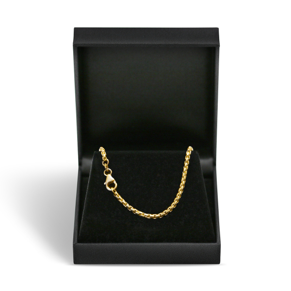 Goldkette als Venezianerkette rund geschlagen in Gelbgold 375 / 9K, 50 cm lang, 2,7 mm breit, Gewicht ca. 16.3 g.