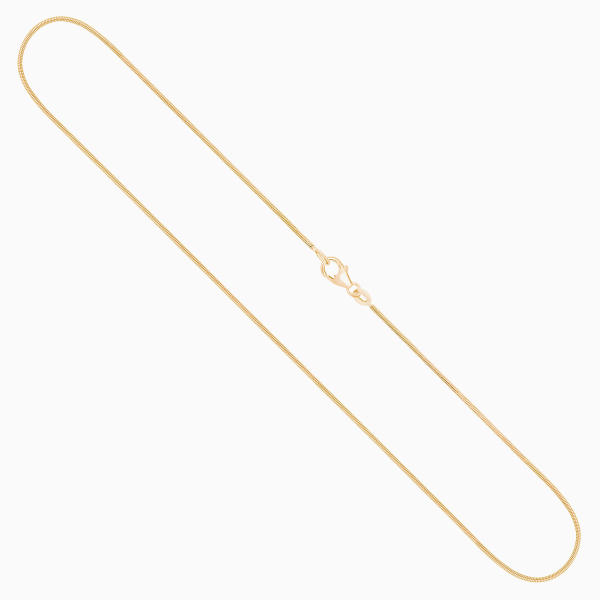 Goldkette als Schlangenkette in Gelbgold 750 / 18K, 50 cm lang, 0,9 mm breit, Gewicht ca. 4.8 g.