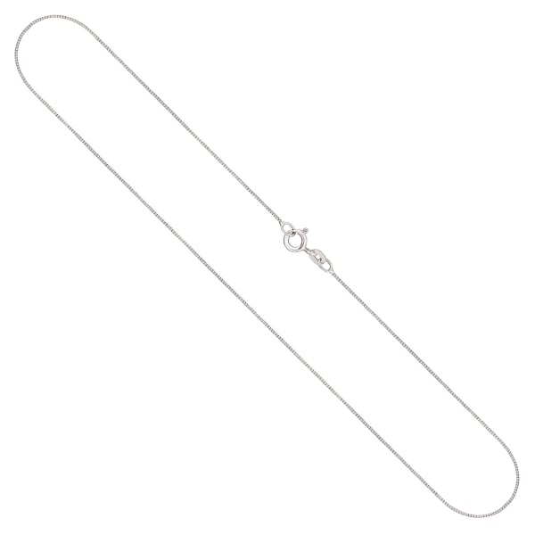 Goldkette als Venezianerkette in Weißgold 585 / 14K, 50 cm lang, 0,6 mm breit, Gewicht ca. 1.3 g.