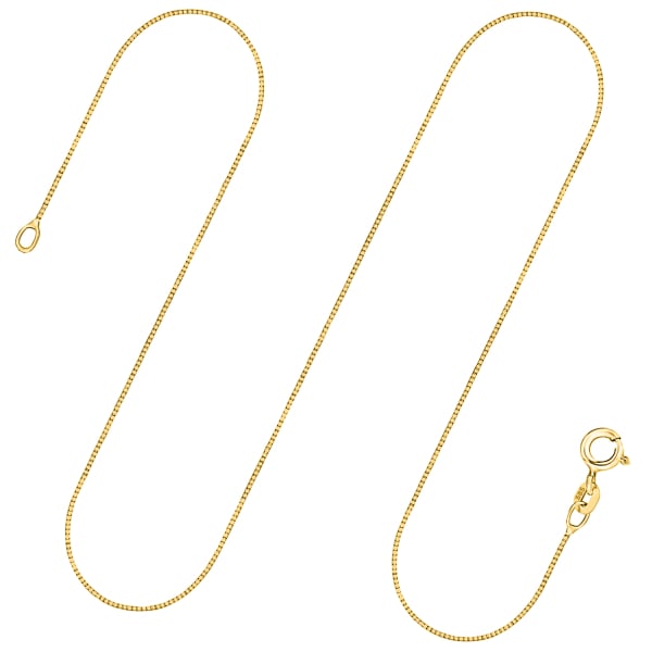 Goldkette als Venezianerkette in Gelbgold 585 / 14K, 40 cm lang, 0,6 mm breit, Gewicht ca. 1.1 g.