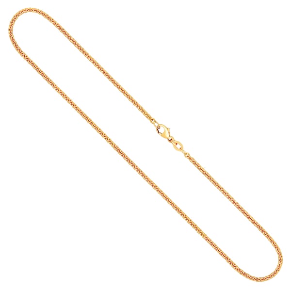 Goldkette als Ankerkette rund in Gelbgold 750 / 18K, 60 cm lang, 2,4 mm breit, Gewicht ca. 11.8 g.