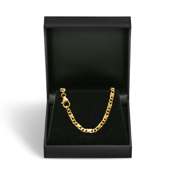 Goldkette als Dollarkette in Gelbgold 585 / 14K, 50 cm lang, 3,7 mm breit, Gewicht ca. 22.4 g.
