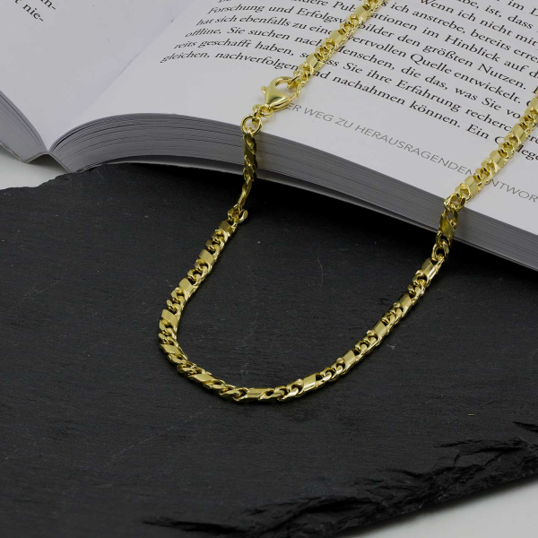 Goldkette als Dollarkette in Gelbgold 585 / 14K, 50 cm lang, 3,7 mm breit, Gewicht ca. 22.4 g.