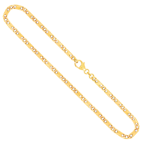 Goldkette als Dollarkette in Gelbgold 585 / 14K, 50 cm lang, 3,7 mm breit, Gewicht ca. 22.4 g.