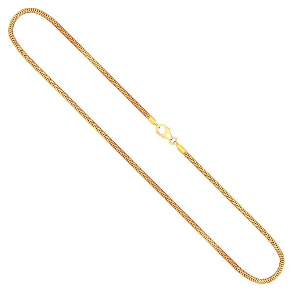 Goldkette als Schlangenkette in Gelbgold 585 / 14K, 45 cm lang, 1,9 mm breit, Gewicht ca. 8.5 g.