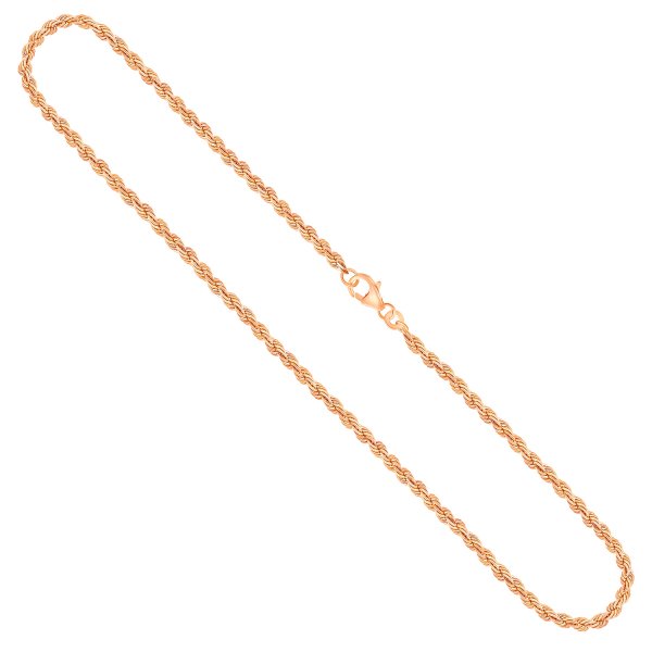 Goldkette als Kordelkette hohl in Gelbgold 585 / 14K, 45 cm lang, 3,3 mm breit, Gewicht ca. 7.4 g.