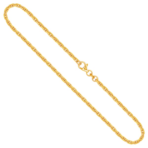 Goldkette als Ankerkette diamantiert in Gelbgold 585 / 14K, 60 cm lang, 2,5 mm breit, Gewicht ca. 19.4 g.