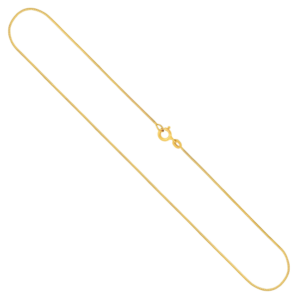 Goldkette als Schlangenkette diamantiert in Gelbgold 375 / 9K, 45 cm lang, 0,8 mm breit, Gewicht ca. 2.7 g.
