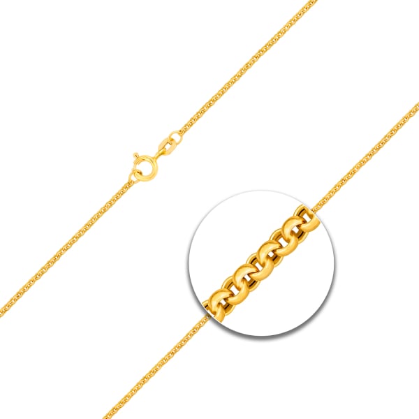 Goldkette als Erbskette in Gelbgold 333 / 8K, 42 cm lang, 1,5 mm breit, Gewicht ca. 3.1 g.