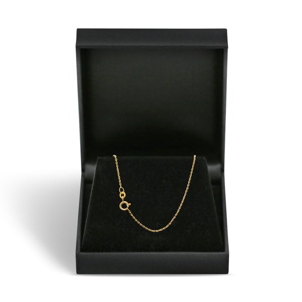 Goldkette als Ankerkette diamantiert in Gelbgold 585 / 14K, 36 cm lang, 1,2 mm breit, Gewicht ca. 1.8 g.