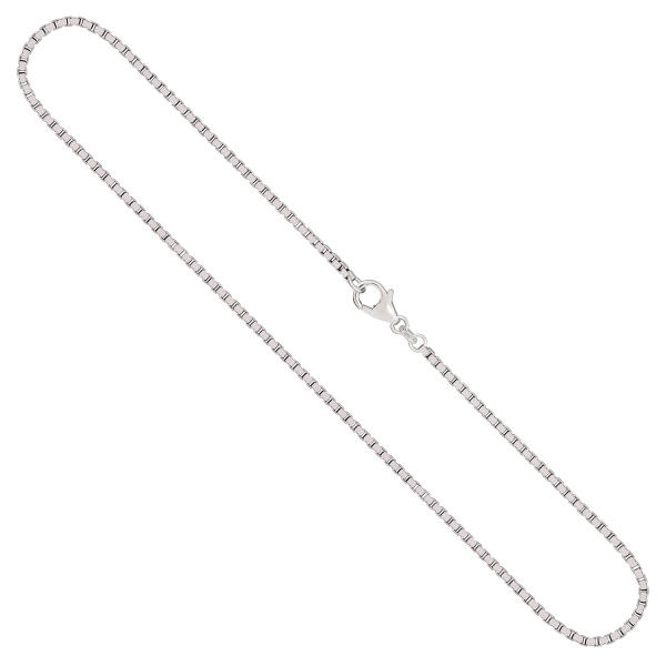Goldkette als Venezianerkette in Weißgold 585 / 14K, 50 cm lang, 1,8 mm breit, Gewicht ca. 12.8 g.