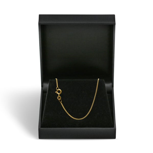 Goldkette als Panzerkette flach in Gelbgold 333 / 8K, 45 cm lang, 1,2 mm breit, Gewicht ca. 2 g.
