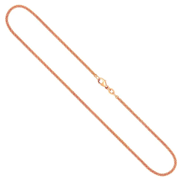 Goldkette als Ankerkette rund in Rotgold 585 / 14K, 90 cm lang, 2,4 mm breit, Gewicht ca. 15 g.