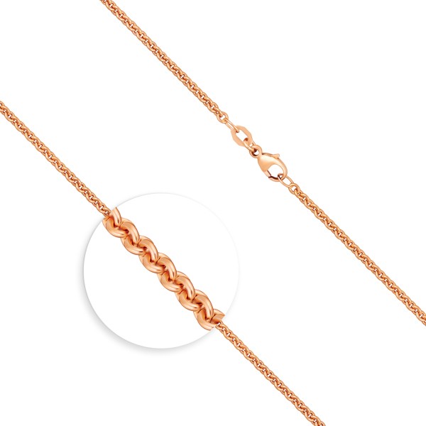 Goldkette als Ankerkette rund in Rotgold 585 / 14K, 45 cm lang, 2,4 mm breit, Gewicht ca. 7.5 g.