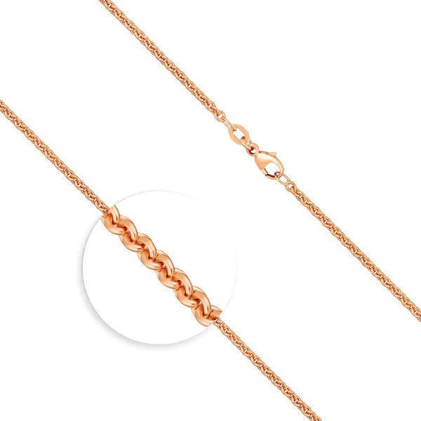 Goldkette als Ankerkette rund in Rotgold 333 / 8K, 38 cm lang, 2,4 mm breit, Gewicht ca. 5.2 g.