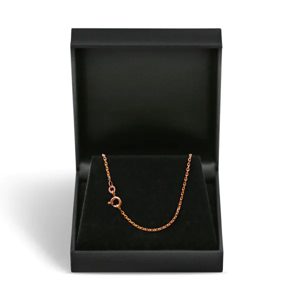 Goldkette als Ankerkette diamantiert in Rotgold 333 / 8K, 40 cm lang, 1,7 mm breit, Gewicht ca. 3.1 g.