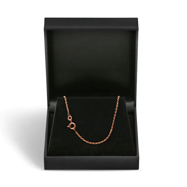 Goldkette als Ankerkette diamantiert in Rotgold 585 / 14K, 50 cm lang, 1,7 mm breit, Gewicht ca. 4.7 g.