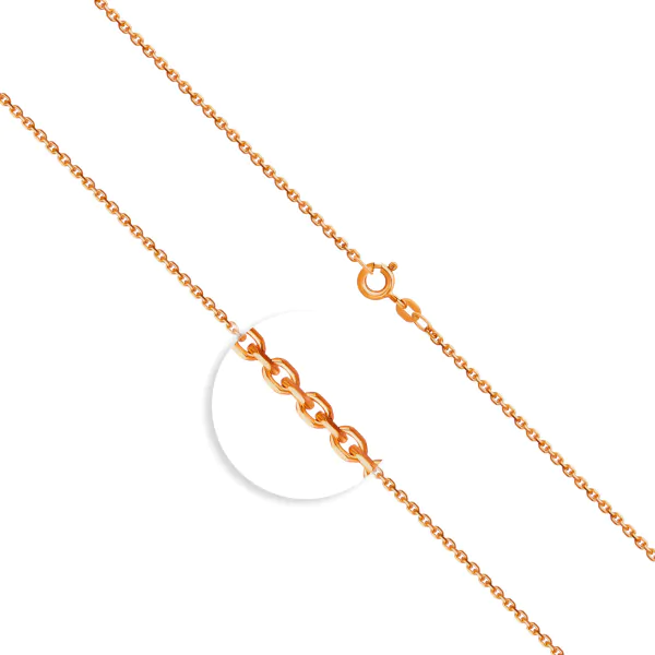 Goldkette als Ankerkette diamantiert in Rotgold 333 / 8K, 60 cm lang, 1,7 mm breit, Gewicht ca. 4.7 g.