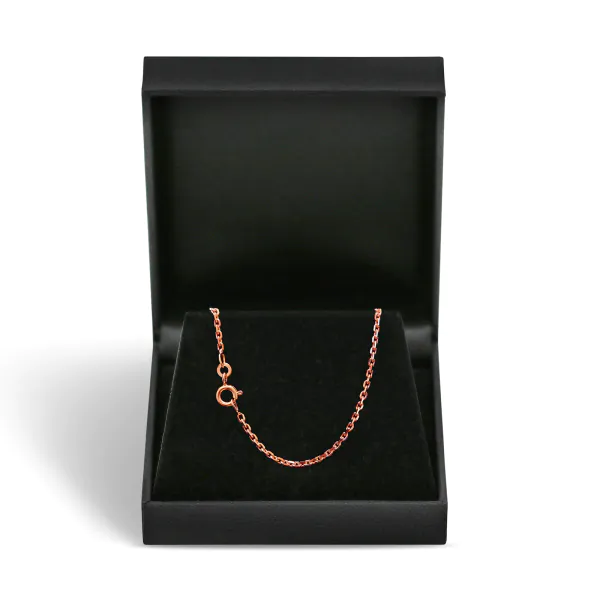 Goldkette als Ankerkette diamantiert in Rotgold 333 / 8K, 100 cm lang, 1,9 mm breit, Gewicht ca. 13.1 g.