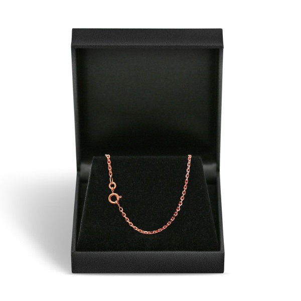 Goldkette als Ankerkette diamantiert in Rotgold 585 / 14K, 55 cm lang, 1,9 mm breit, Gewicht ca. 7.5 g.