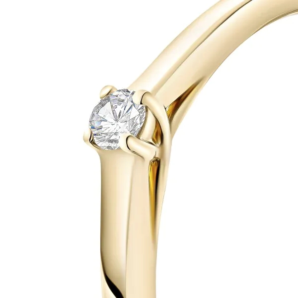 0,05 Karat Diamant Verlobungsring, Gelbgold 750 / 18K, Weite 56 mm, Gewicht ca. 1.86 g.
