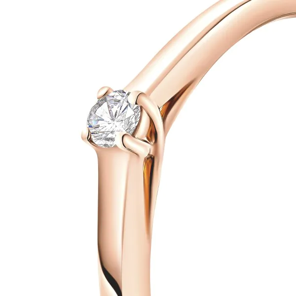 0,05 Karat Diamant Verlobungsring, Rotgold 585 / 14K, Weite 56 mm, Gewicht ca. 1.9 g.